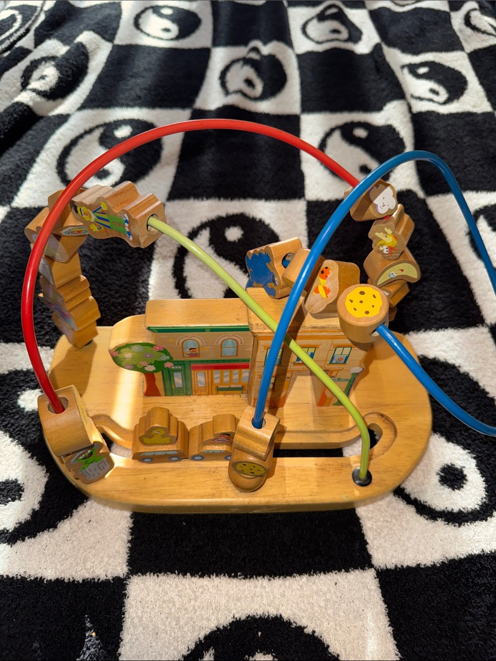 Vintage Sesame Street Wooden Bead Maze Toy
